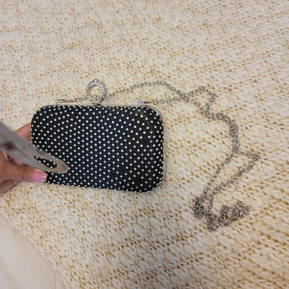 Forever 21 Black and Silver Studded Clutch - Picture 1 of 5